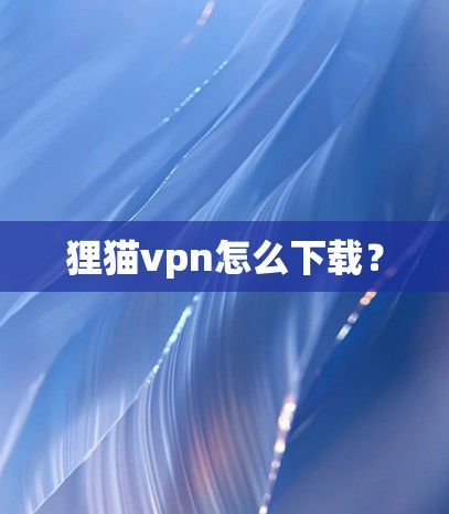 狸猫vpn怎么下载？