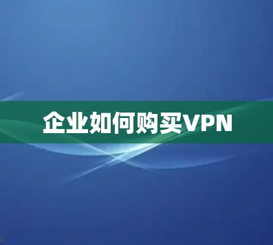 企业如何购买VPN