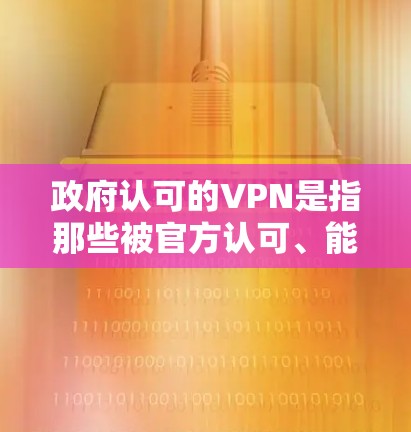 政府认可的VPN是指那些被官方认可、能够连接到国内互联网的VPN服务。这些 VPN 通常满足国内用户对安全和稳定的需求。以下是一些政府认可的VPN