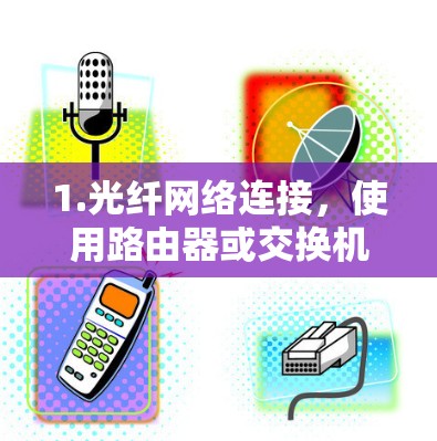 1.光纤网络连接,使用路由器或交换机将内部设备与外部网络(如互联网)连接,形成一个光纤网络 1.光纤网络连接,使用路由器或交换机将内部设备与外部网络(如互联网)连接,形成一个光纤网络
