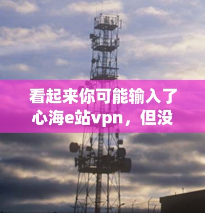 看起来你可能输入了心海e站vpn，但没有提供足够的上下文来确定具体指的是什么。以下是一些可能的解释