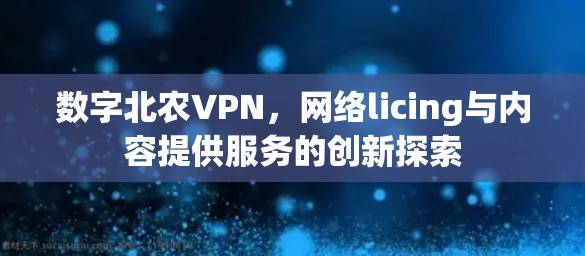 数字北农VPN,网络licing与内容提供服务的创新探索 数字北农VPN,网络licing与内容提供服务的创新探索