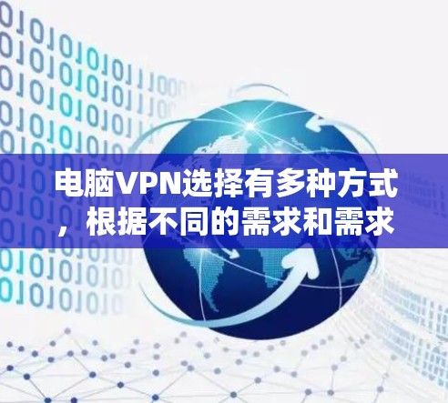 电脑VPN选择有多种方式，根据不同的需求和需求，以下是一些推荐的选择