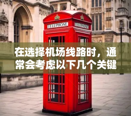 在选择机场线路时，通常会考虑以下几个关键因素，以帮助您找到最合适的航班和出行方式。以下是一些经验和建议