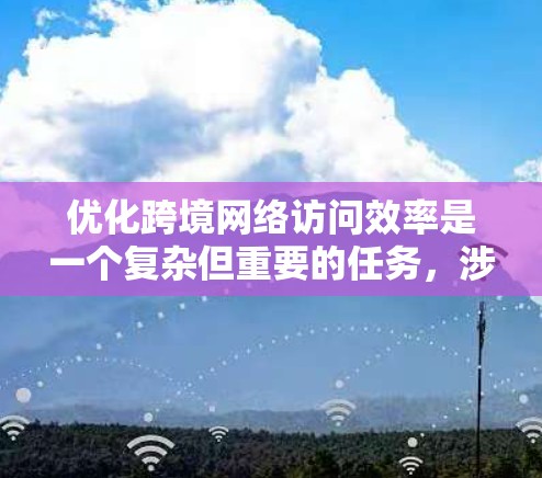 优化跨境网络访问效率是一个复杂但重要的任务，涉及多个方面，包括数据传输速率、网络稳定性、流量控制、设备配置以及架构设计等。以下是一些优化方案的建议，旨在提升跨境网络访问效率