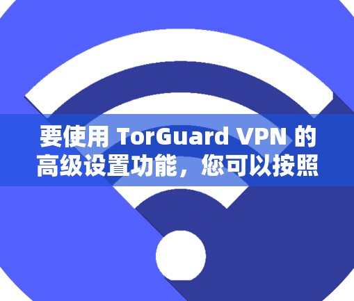 要使用 TorGuard VPN 的高级设置功能,您可以按照以下步骤进行操作