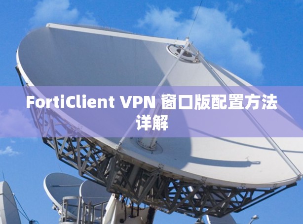 FortiClient VPN 窗口版配置方法详解